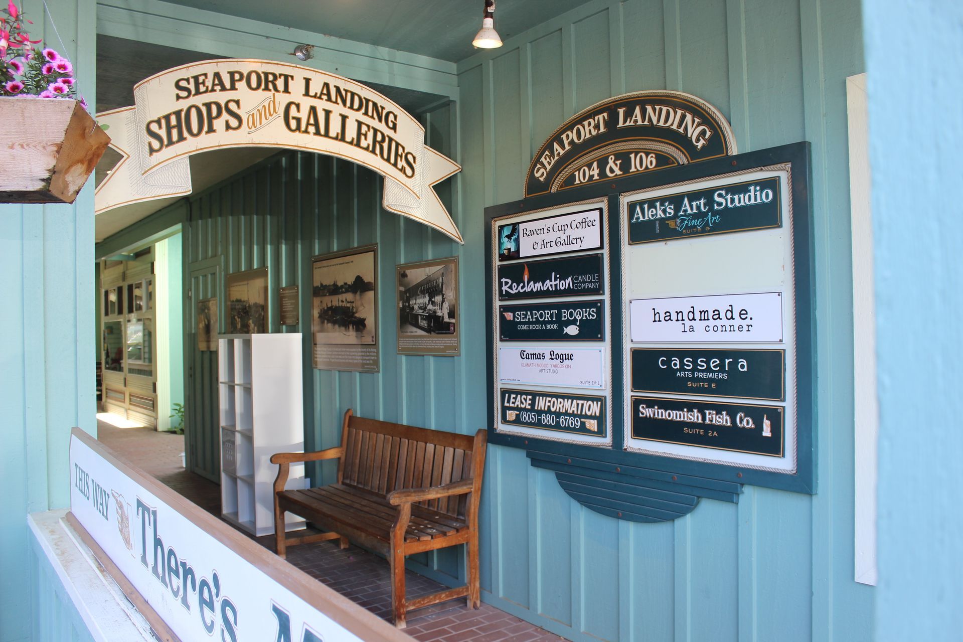 A building with a sign that says shops and galleries