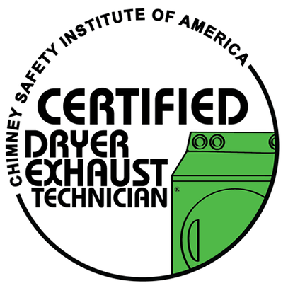 a logo for a certified dryer exhaust technician
