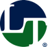 A blue and green logo with the letter l on it