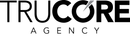 A black and white logo for a company called trucore agency.