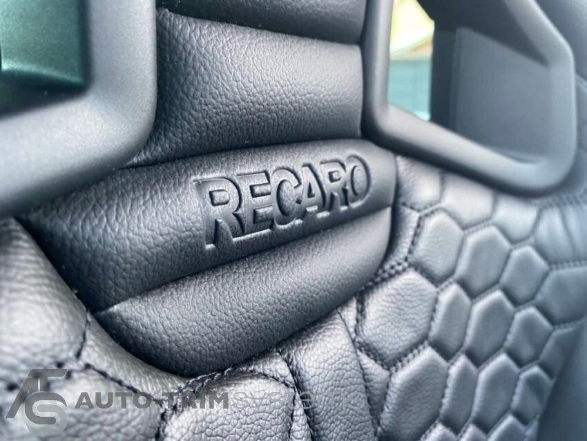 Recaro Sportster CS seat with custom stitching and embossed logo