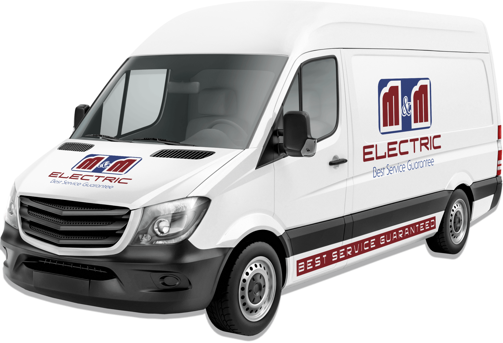 Electrician In Rhode Island Work Van. M&M Electric.