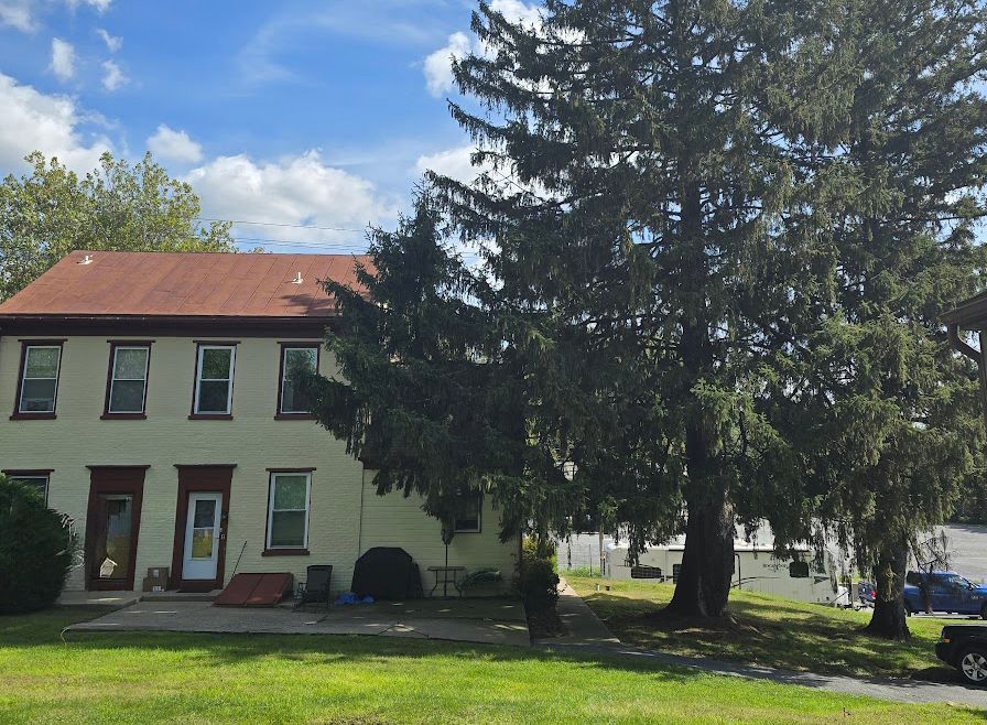 Before trimming of tree near house.
