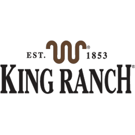 King Ranch logo with brown emblem and text “EST. 1853” above bold black lettering
