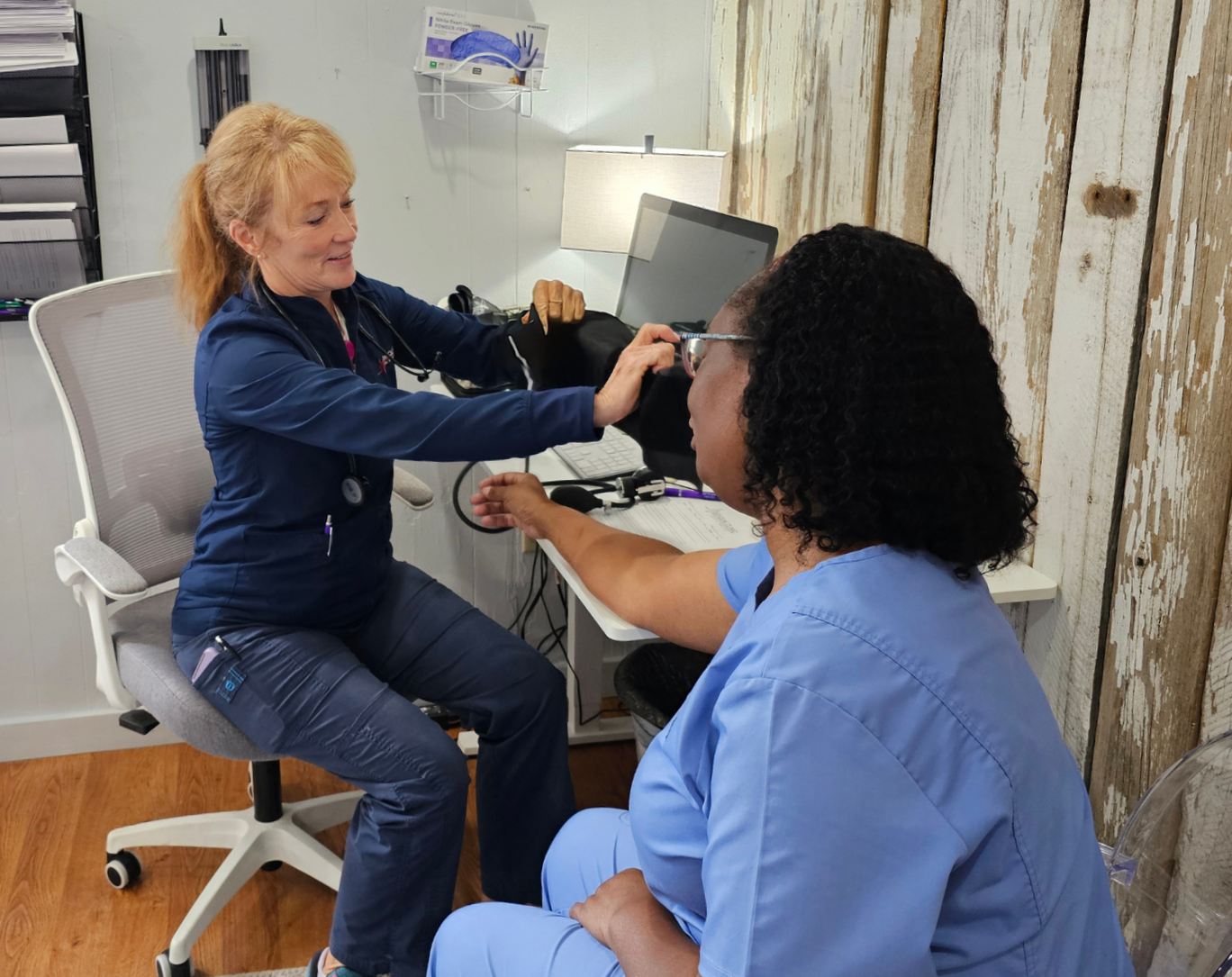 MediQuik Sharon with patient