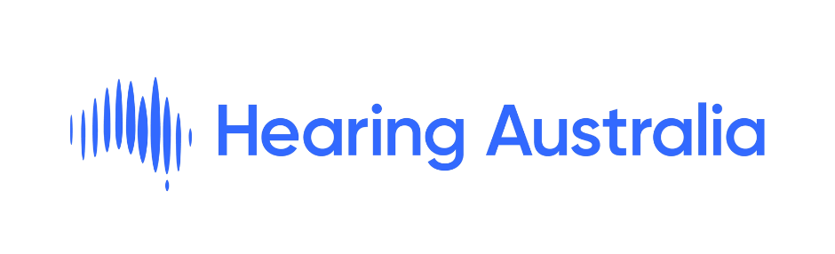 Hearing Australia logo: Blue soundwave graphic next to the text