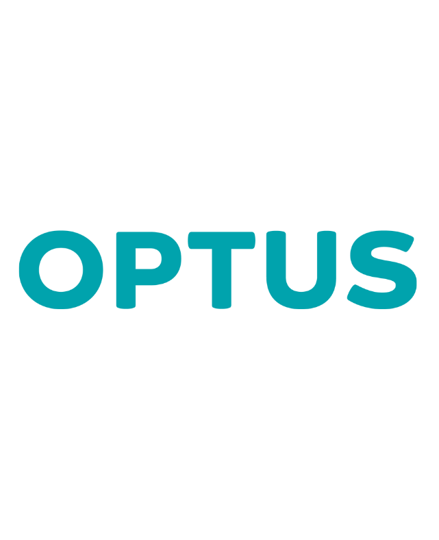 Optus logo in teal blue text.