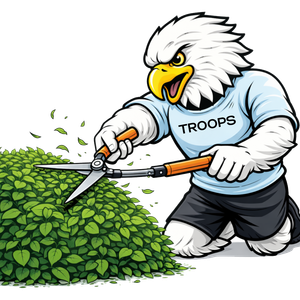 Mascot using grass shear
