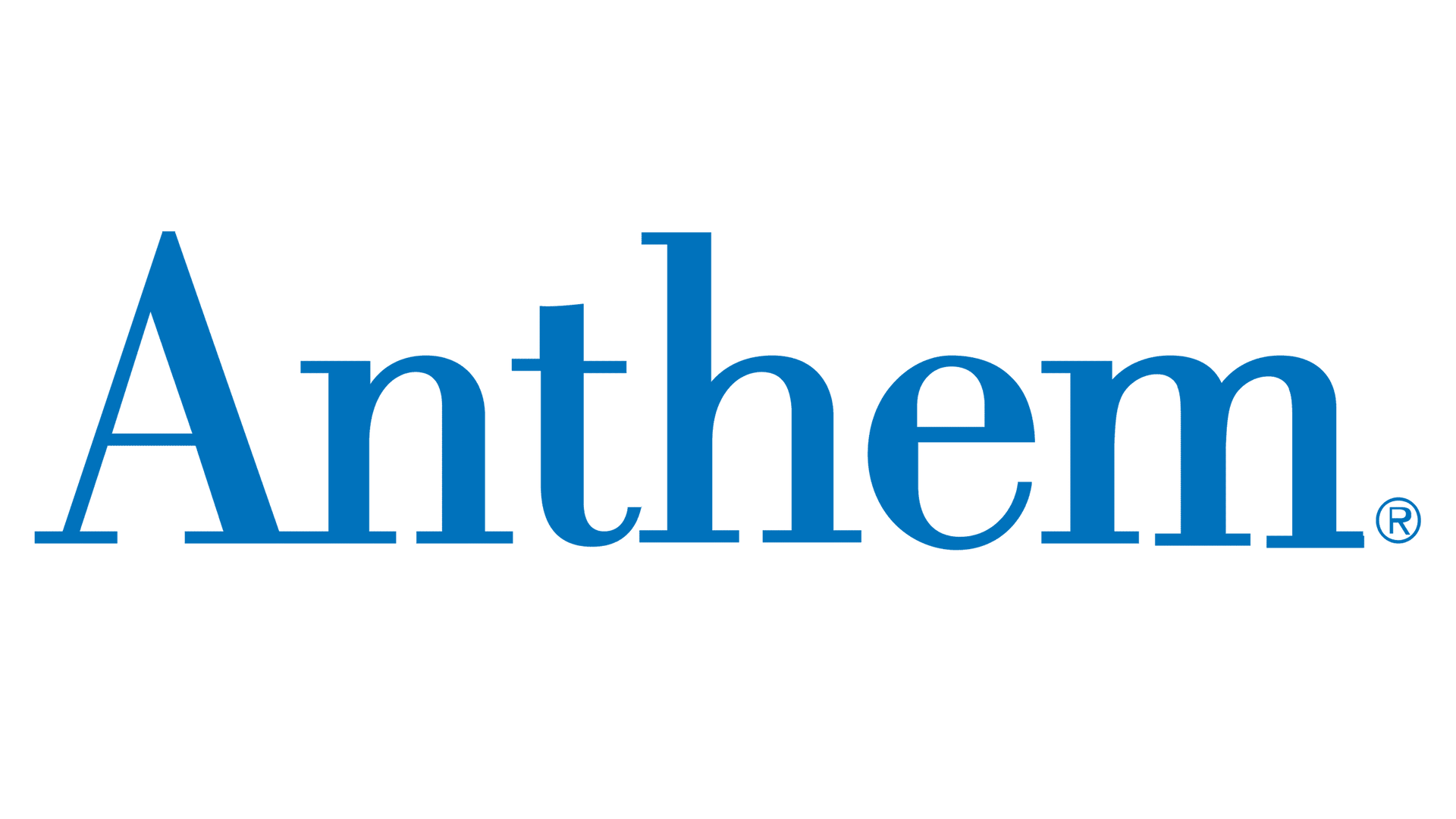 The anthem logo is blue and white on a white background.