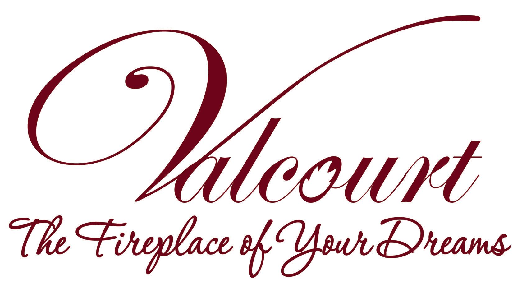 Valcourt logo: script font, 
