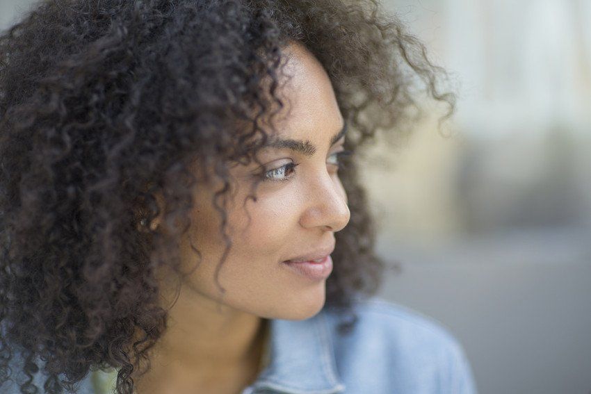 Woman with afro hair