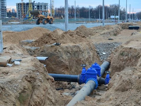 Excavating water and sewer line — Gordonsville, TN — Crockett-Phillips Construction Inc.