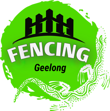 Fencing Geelong logo: green circle with black fence, white 