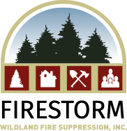 Firestorm logo: stylized representation of fire or firefighting
