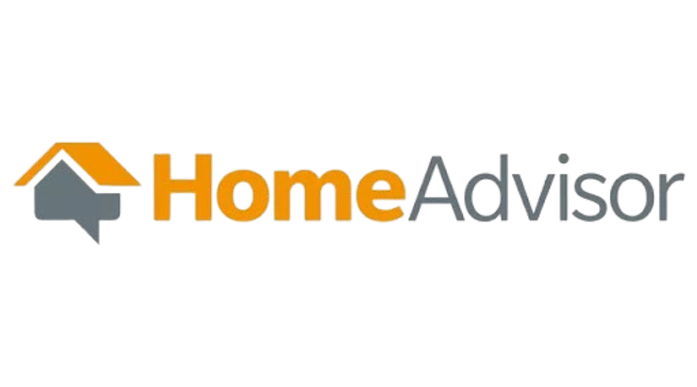 HomeAdvisor logo: orange house icon with text 