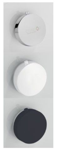 Vidage baignoire en Blanc brillant avec long avec molette minimaliste et clapet recouvrant 