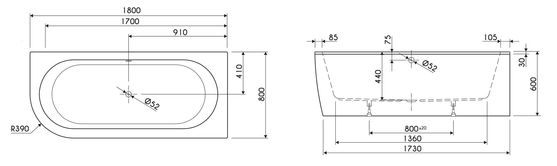 Schéma Thun 180 angle version droite