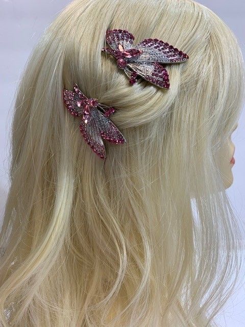 Blonde Hair Wearing Butterfly Hair Clips. — Roseville, CA — Love Your Hair Wigs