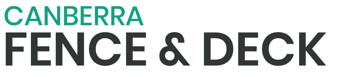 Canberra Fence & Deck logo in teal and dark gray font.