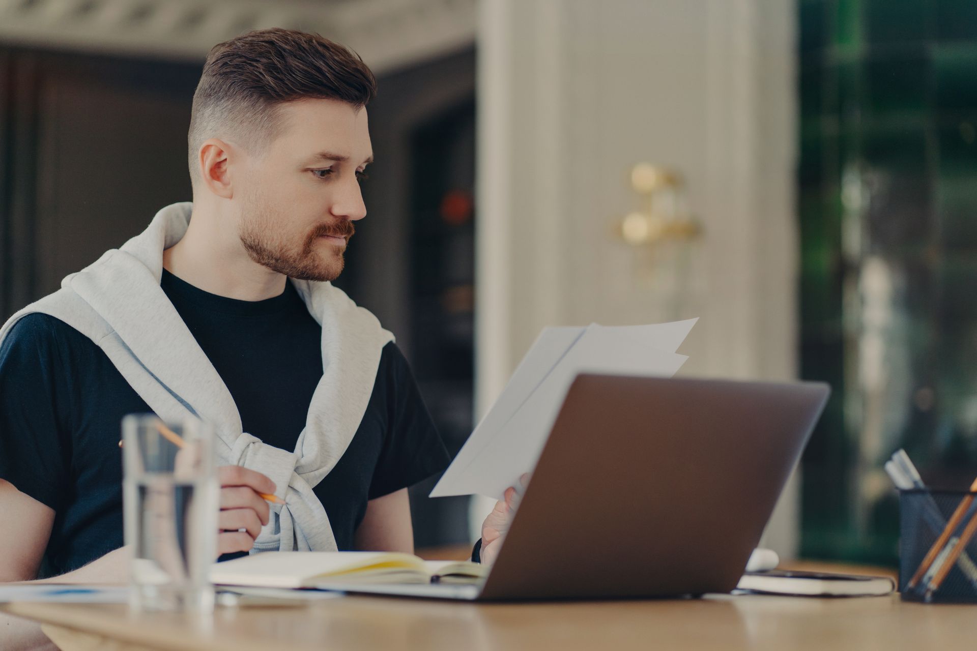 a man working on his laptop