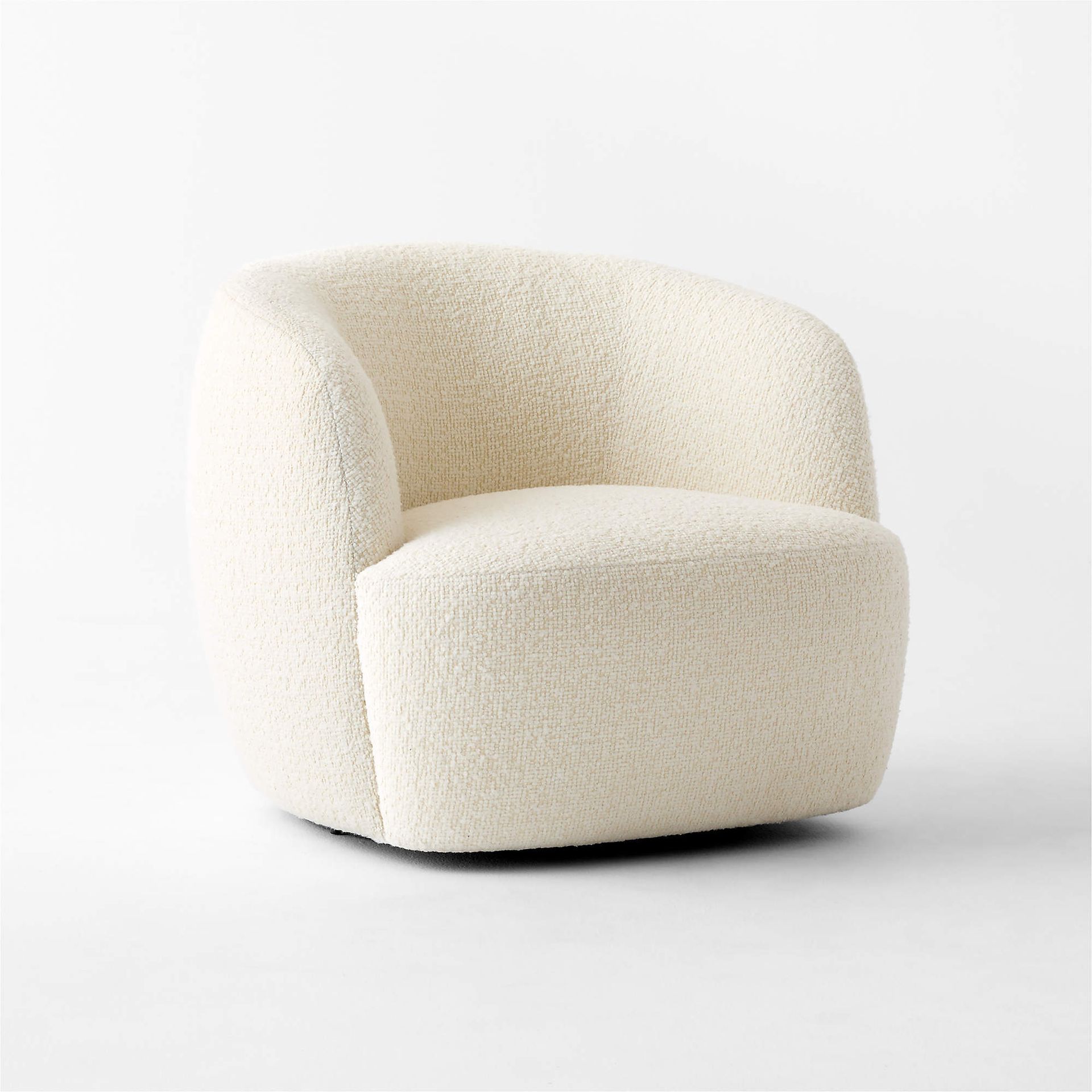 Pair of Gwyneth Ivory Bouclé Swivel Chairs by CB2