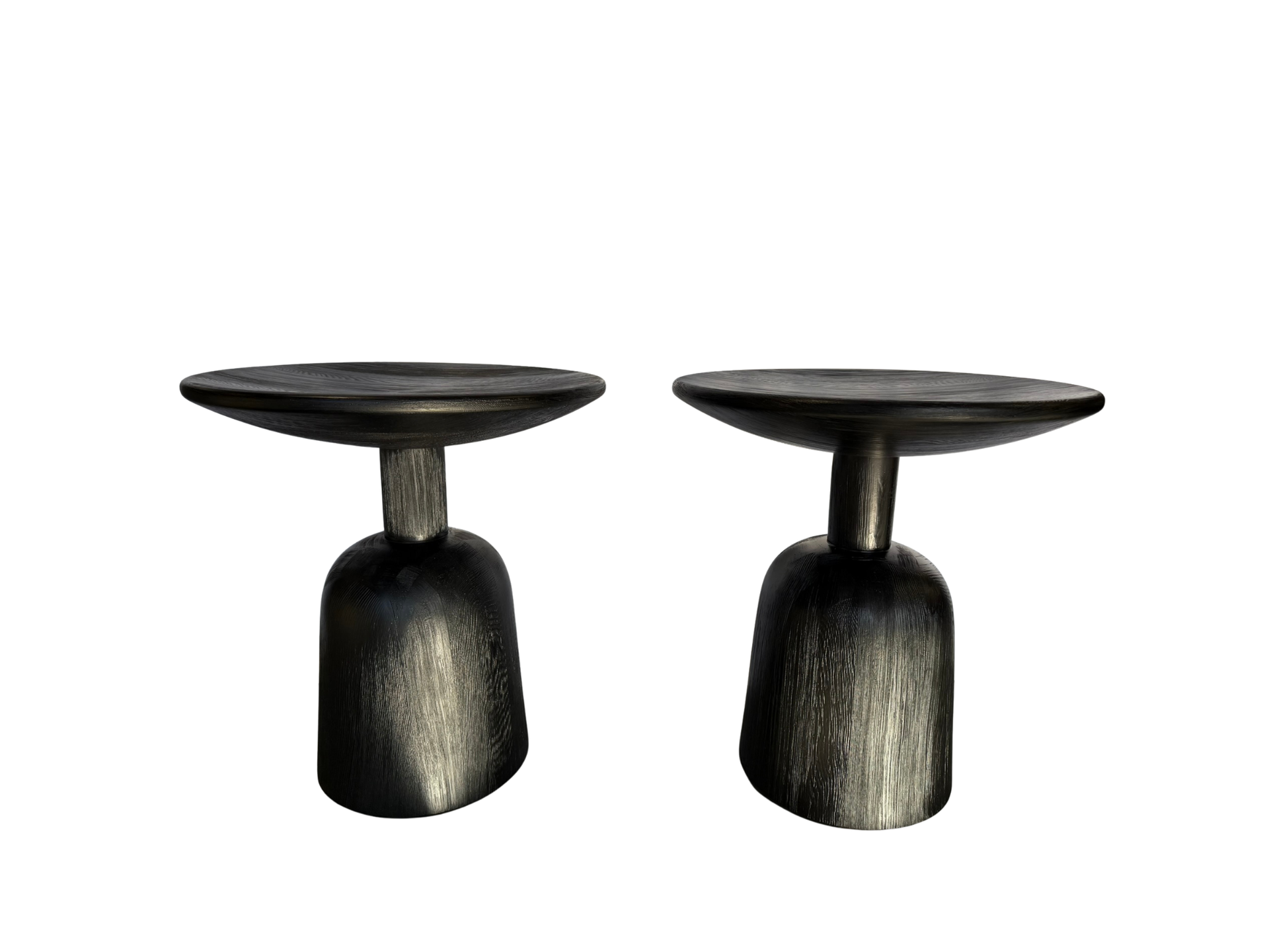 CB2 Pair of Macbeth Hemlock Wood Side Tables