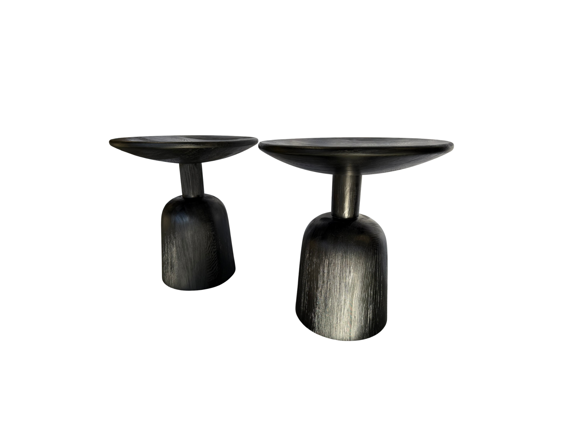 CB2 Pair of Macbeth Hemlock Wood Side Tables