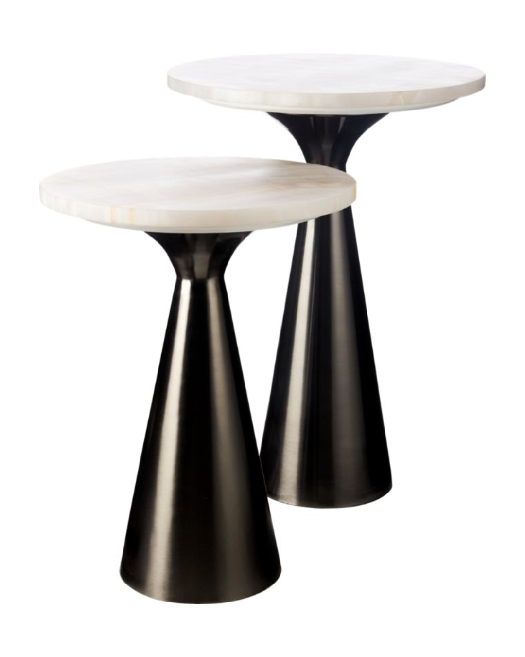 CB 2 Pair OF Nina Rose Quartz Side Tables