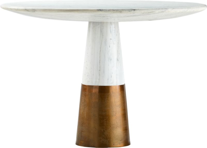 CB2 Vex Marble Pedestal Table