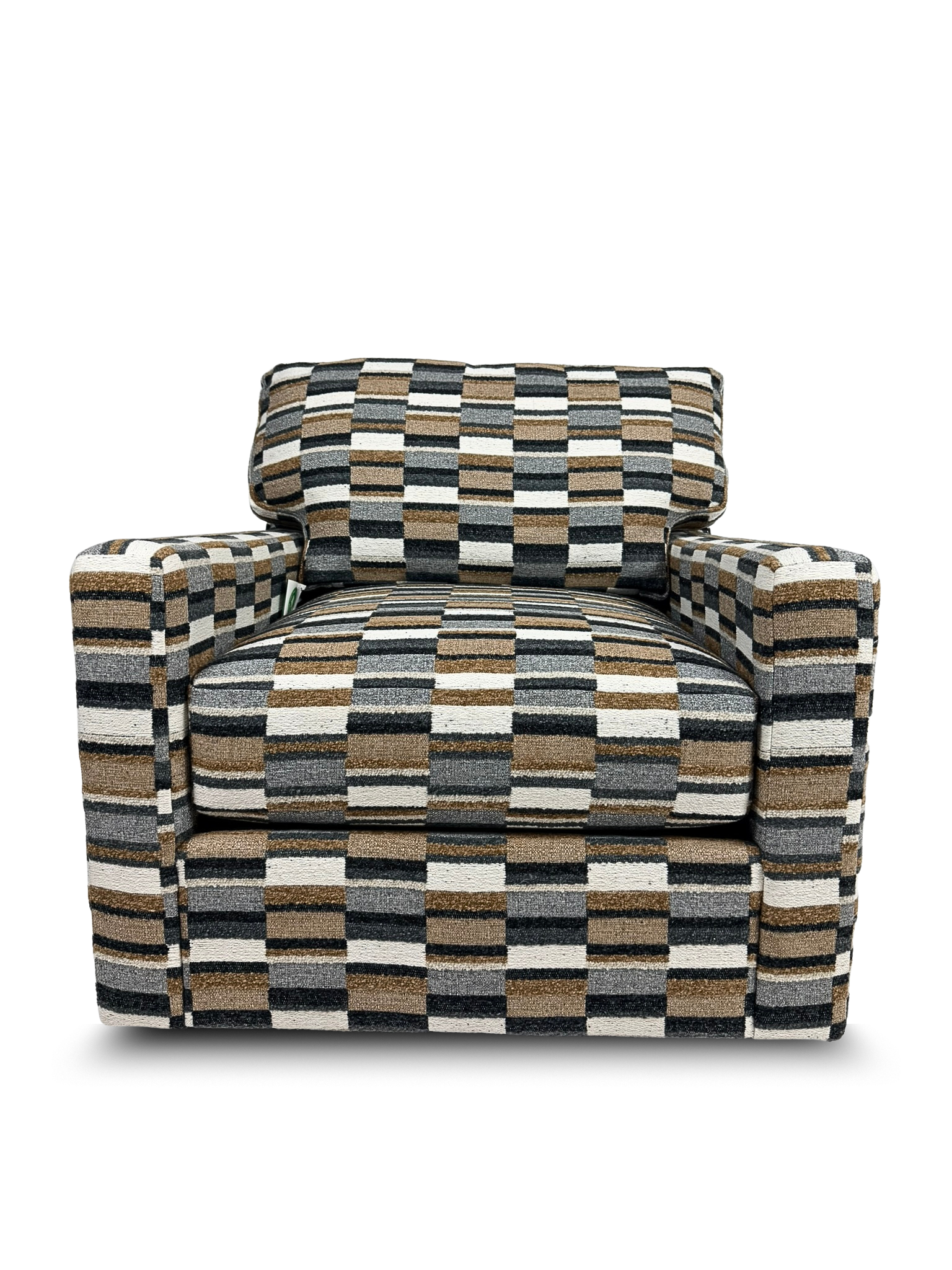 Modern Geometric Chenille Swivel Chair