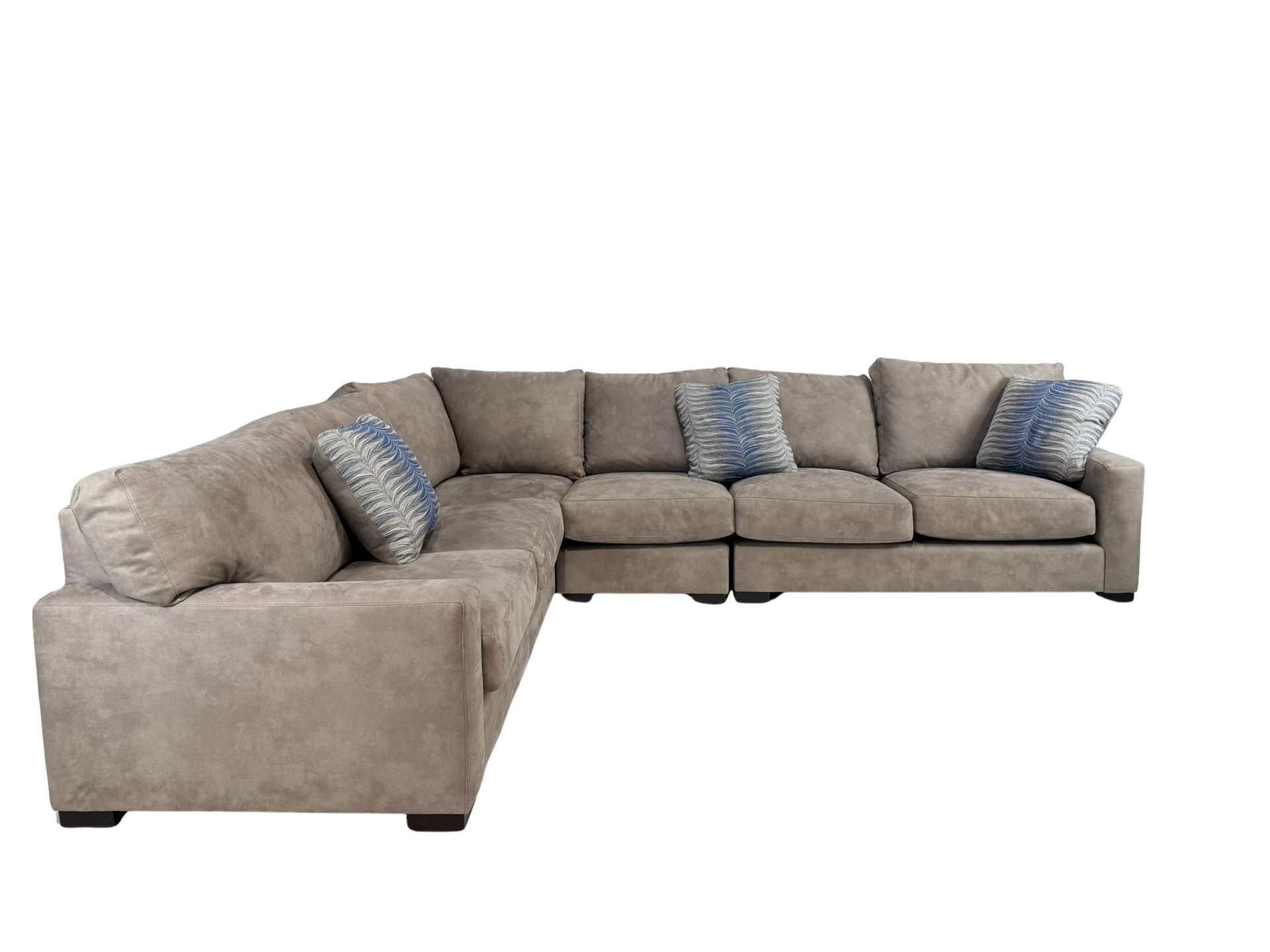 Paladin 3-Piece 6-Seater Taupe Microfiber Sectional