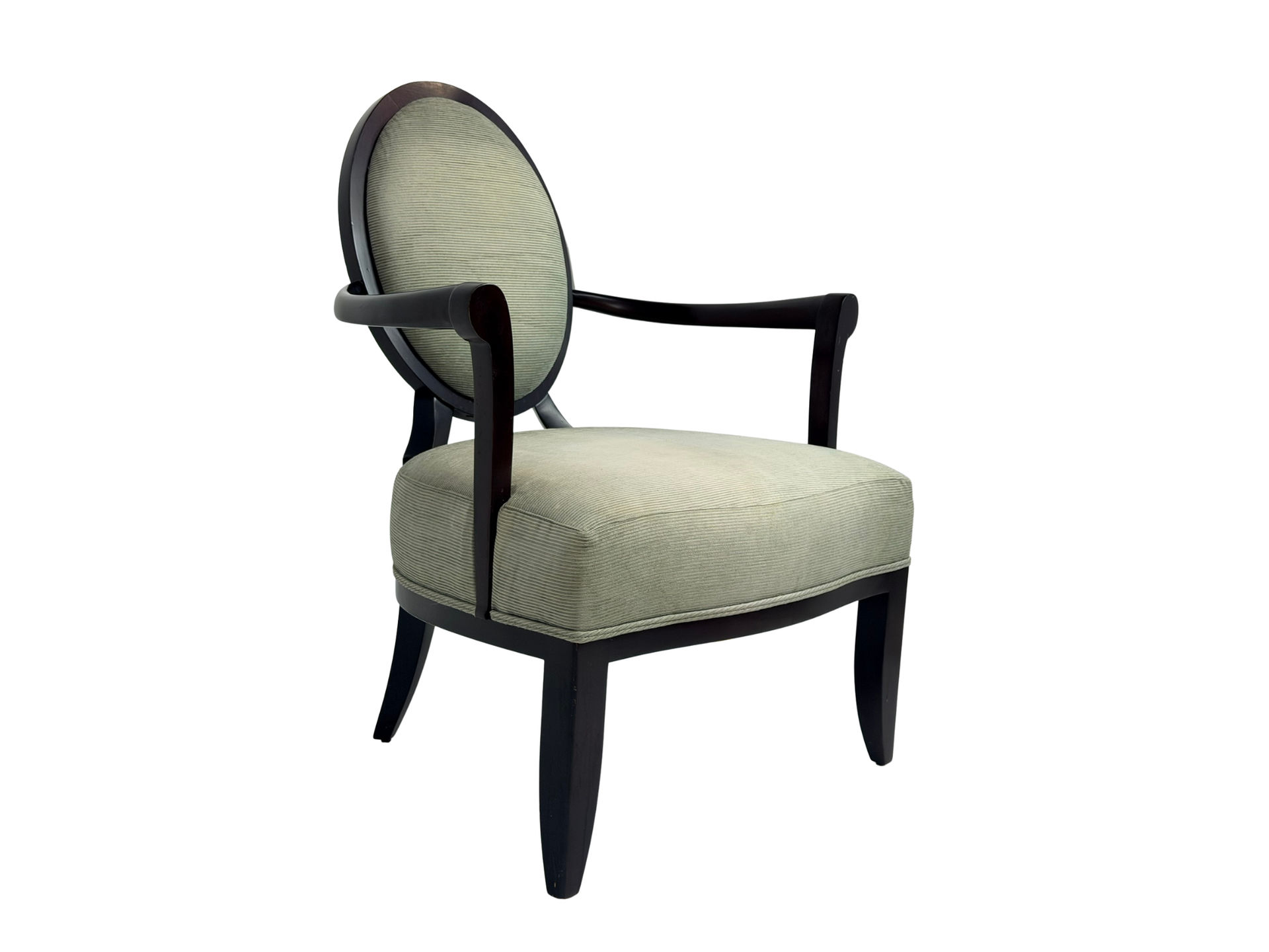 Barbara Barry for Baker Medallion Back Armchair in Light Textured Upholstery