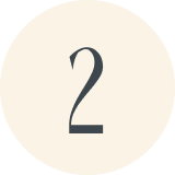 Number 2 in dark gray, inside a light beige circle.