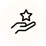 Hand holding a star.