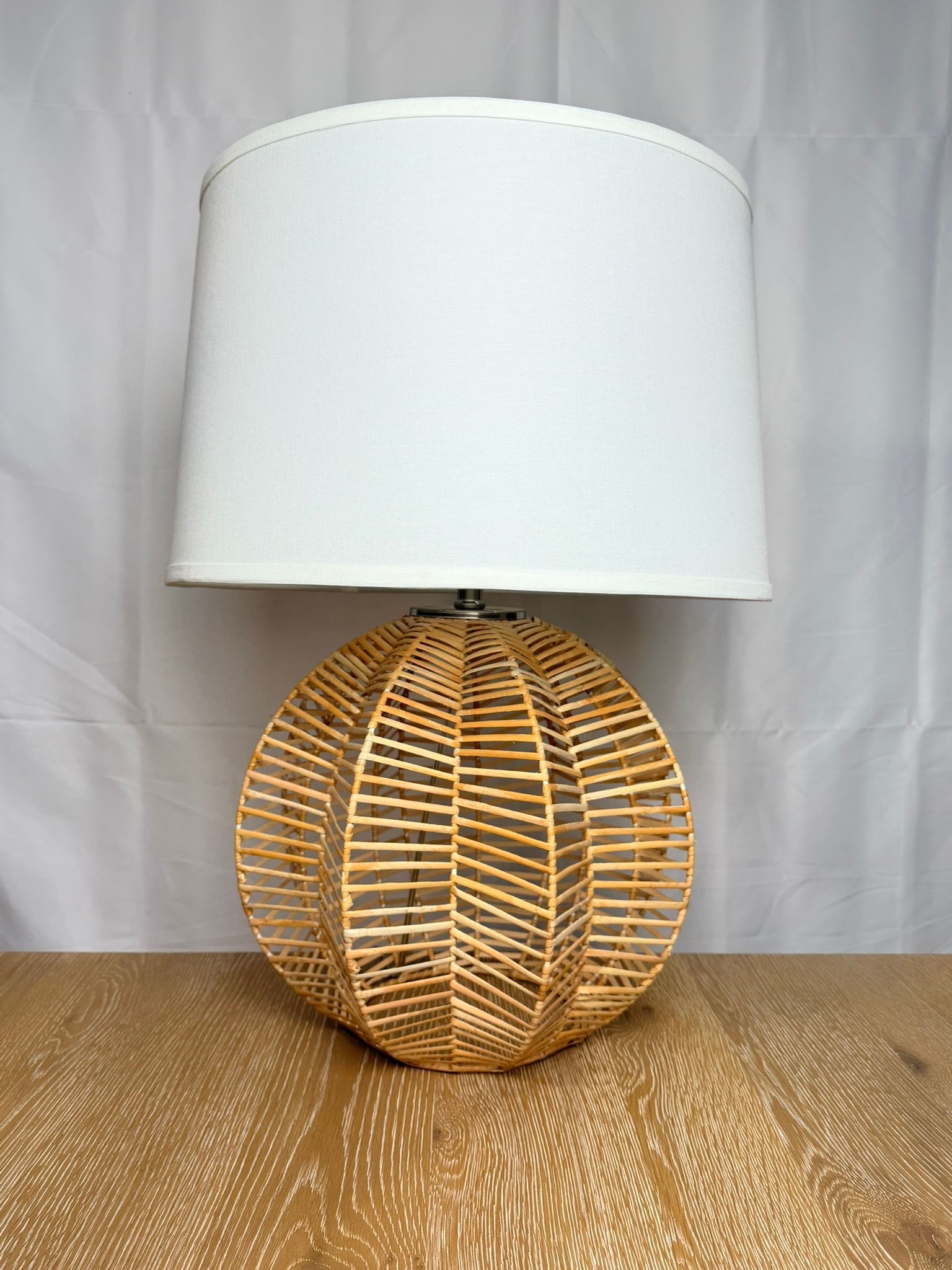 Pacific Coast Lighting Natural Rattan Ball Table Lamp