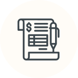 Invoice document with a pen.