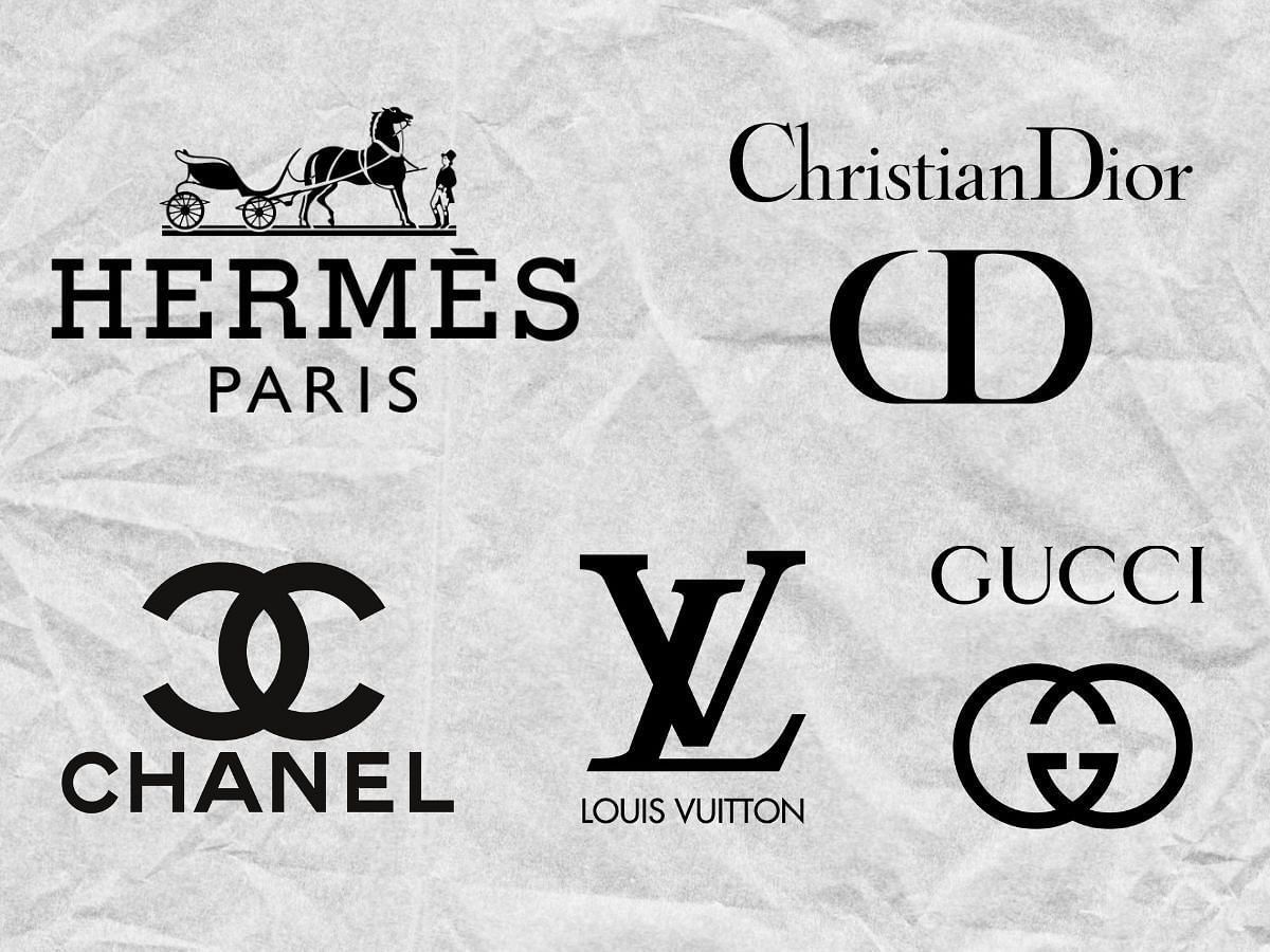 A group of logos including hermes christian dior chanel and louis vuitton
