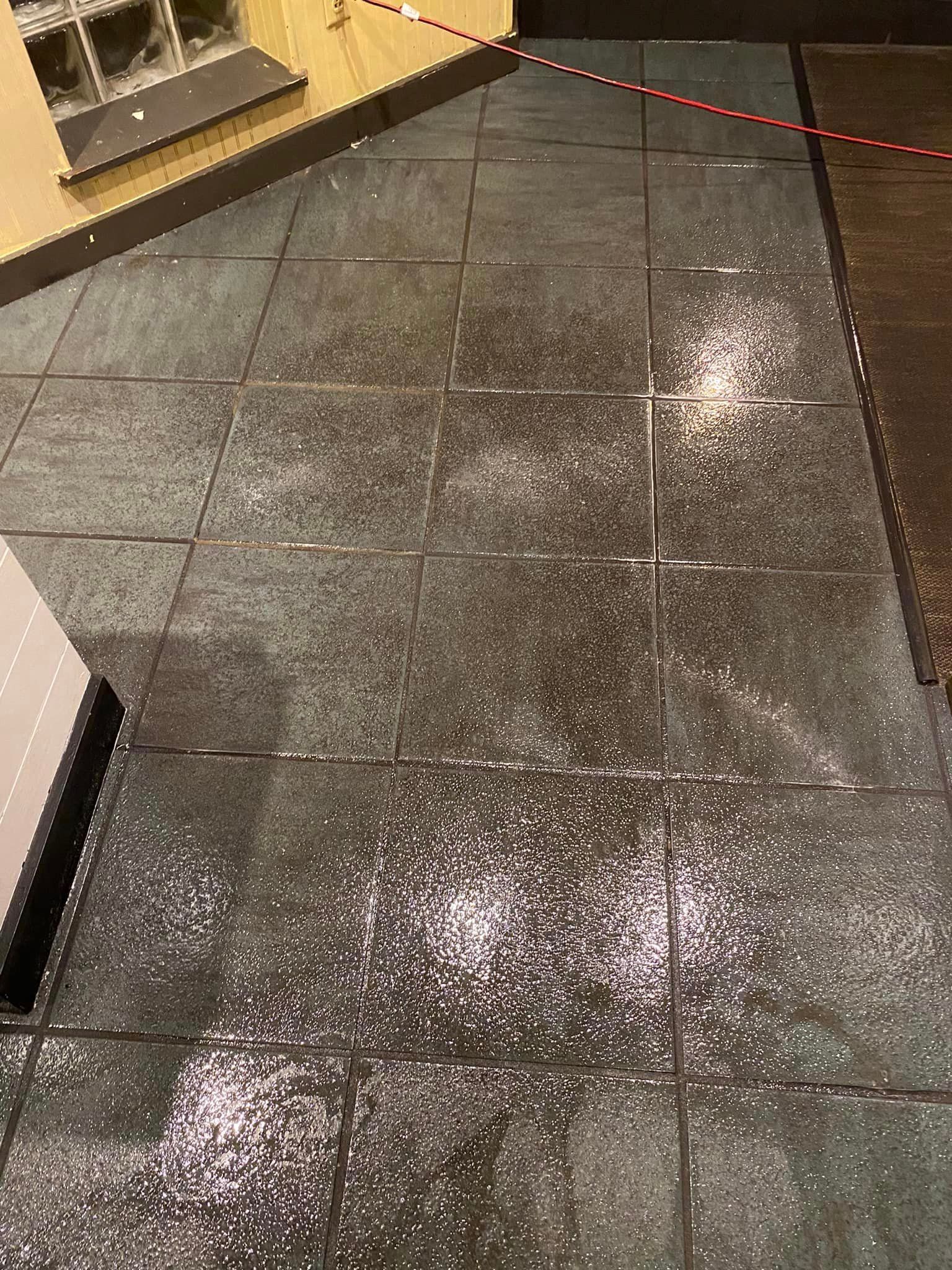 Before Cleaning Floor Tiles - Princeton, IN - D&T Power Washing