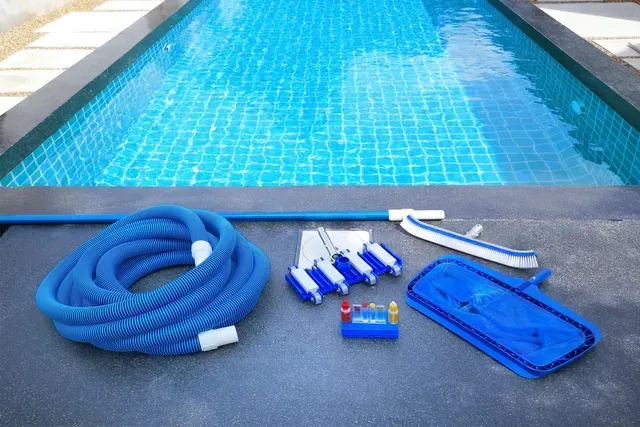 Pool cleaning equipment setup