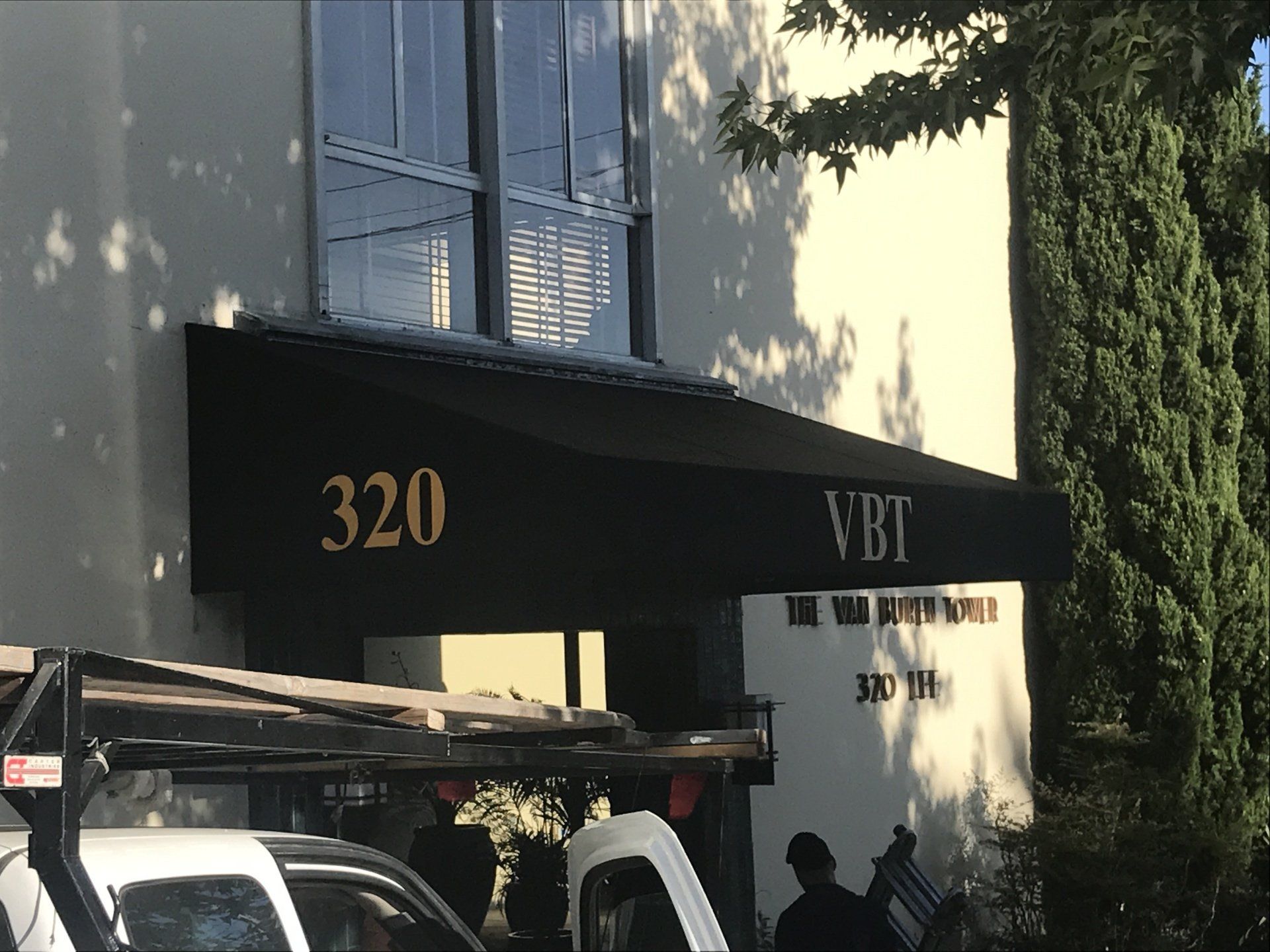 A building with the number 320 on it