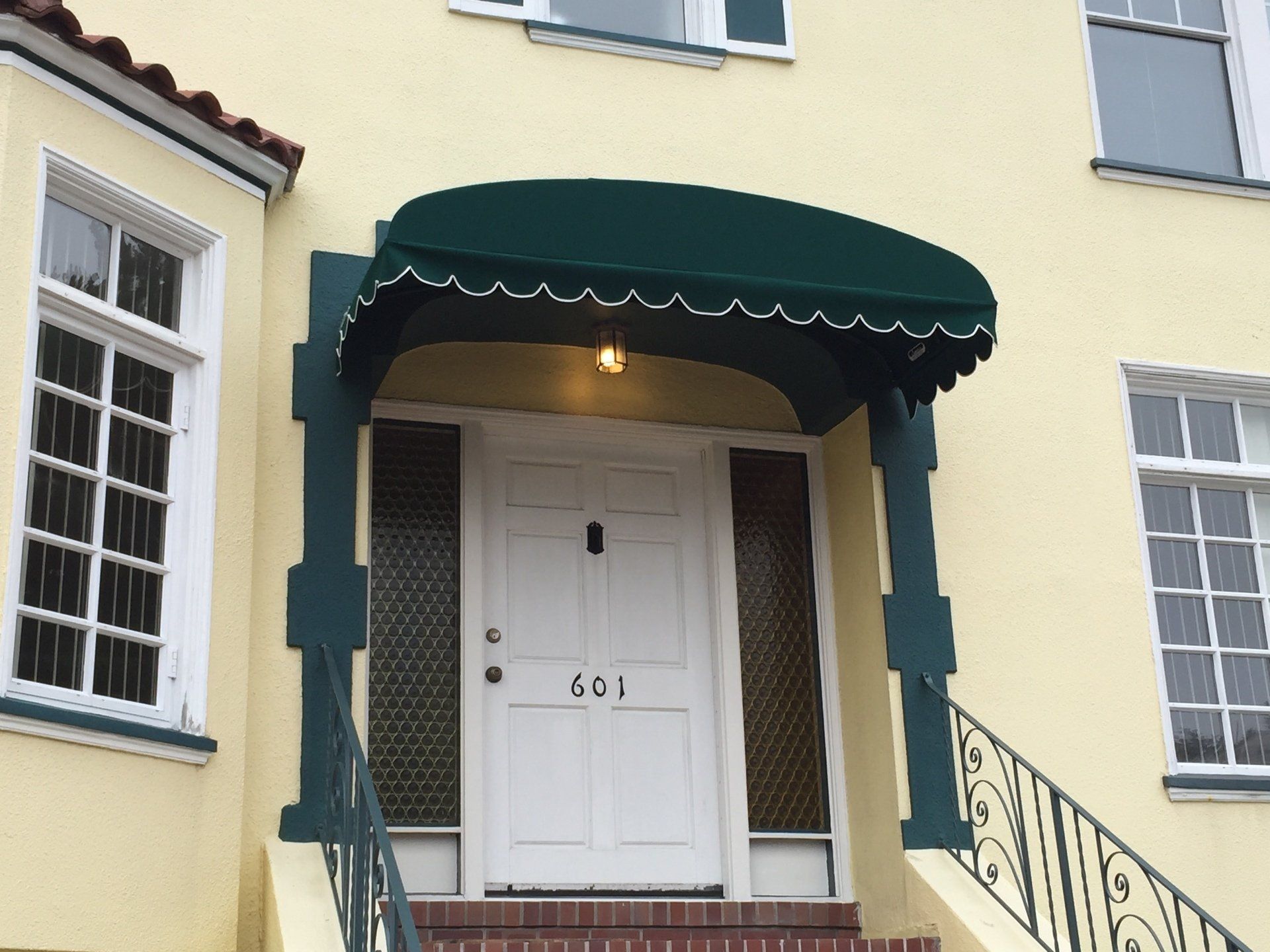 A white door with the number 601 on it