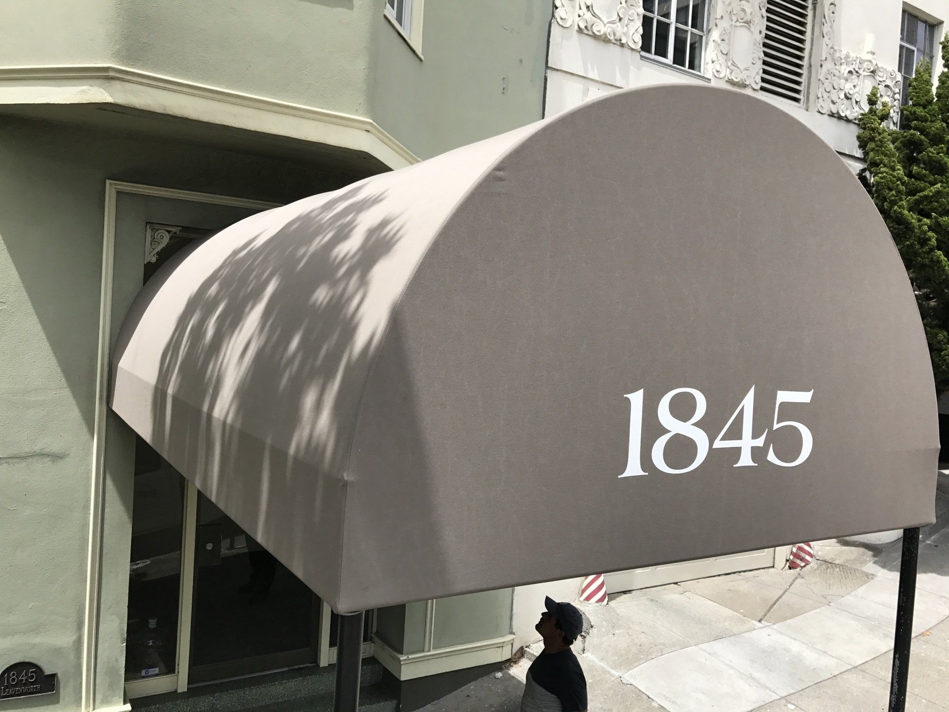 A canopy with the number 1845 on it
