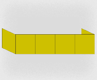 A yellow box is sitting on top of a white surface.