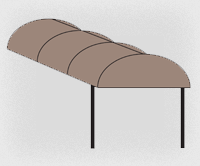 A drawing of a canopy on a white background.