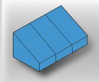 A blue box is sitting on top of a white surface.