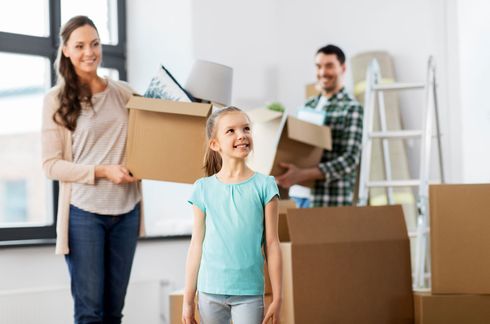 A family is moving into a new home.