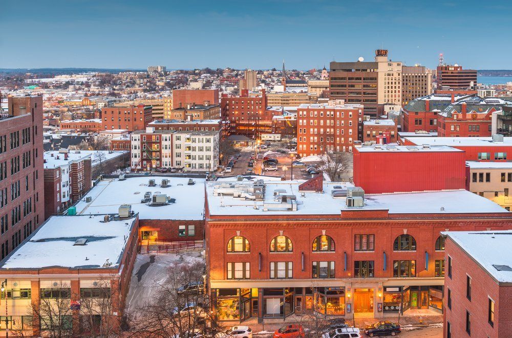 View of Portland, Maine skyline