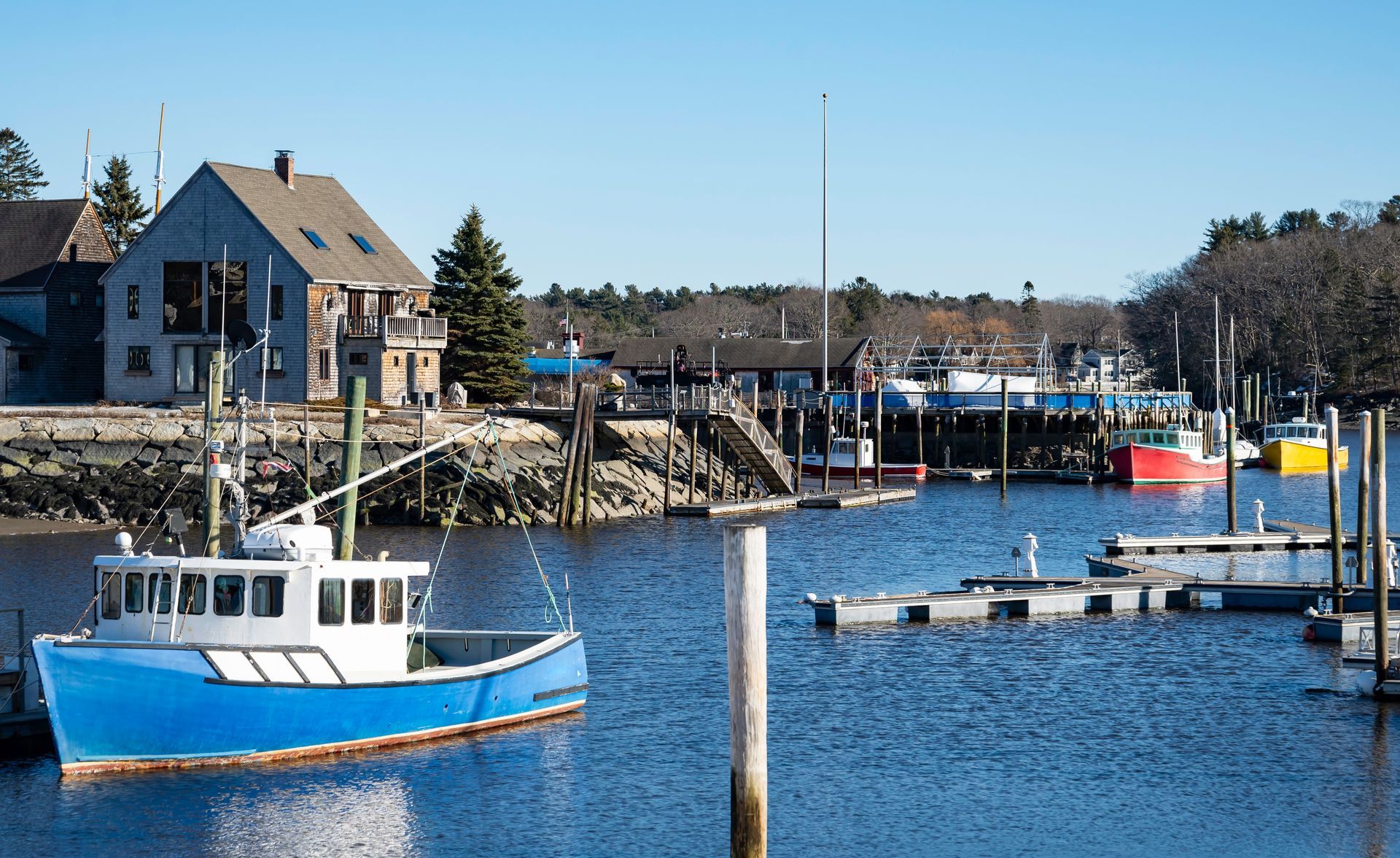 View of the Kennebunkport, Maine harbor