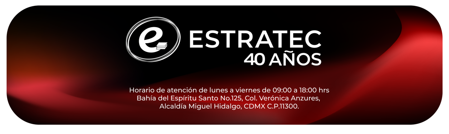 Un cartel que dice estratec 40 años.