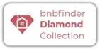 Bnbfinder Diamond Collection logo. Red diamond with a house inside.